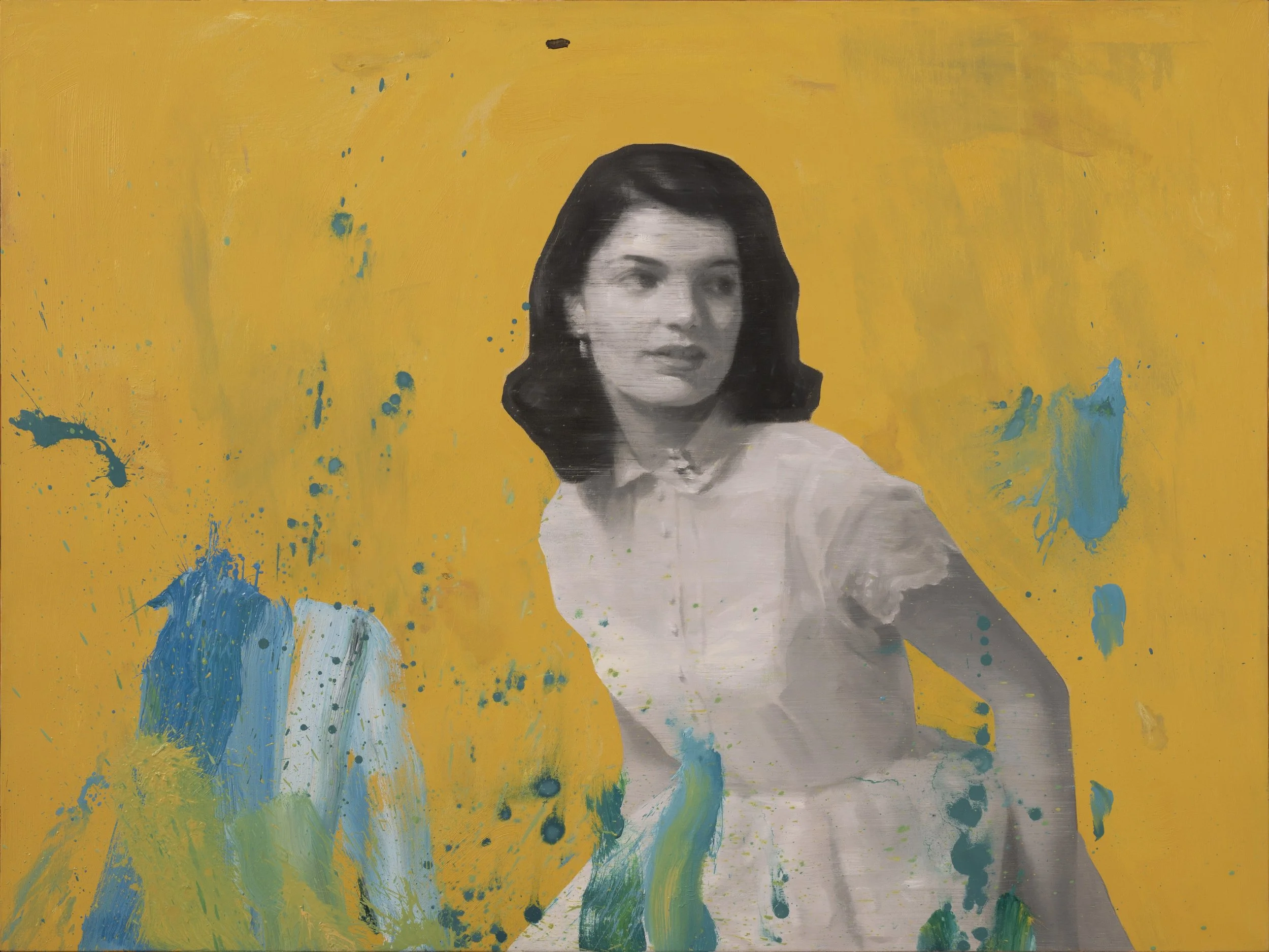 Jackie Kennedy in Yellow, painting by Vincent Xeus